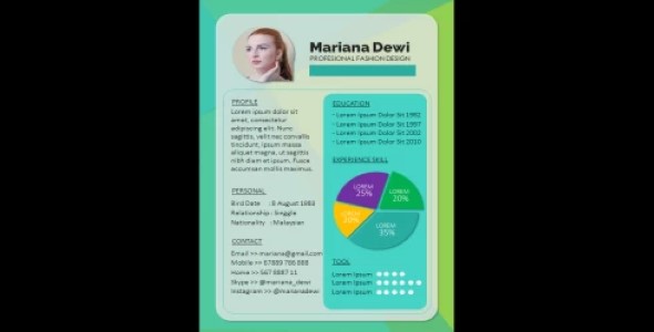 16 Files Power Point Templates CV Resume For Freelance Designer