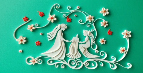 Vibrant Floral Quilling Art Pattern