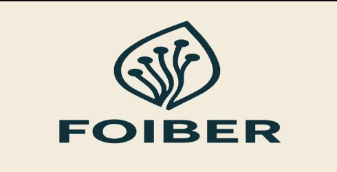 FOIBER – Minimalist Fiber Leaf Logo for Tech, Nature & Eco Brands