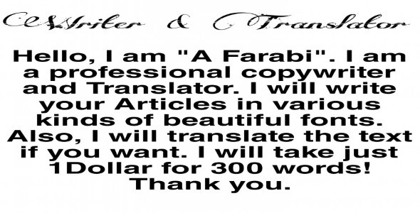 Copywriting and translation.