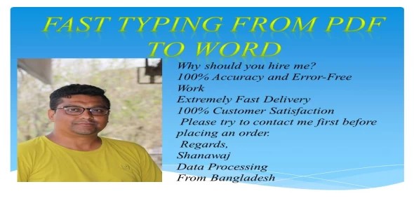 •	Fast Typing from PDF TO WORD