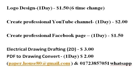 AutoCAD Drawing Drafting, Create professional FB page & YouTube channel, Logo Design
