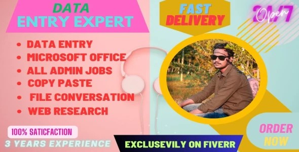 I will do accurate data entry virtual assistant web research lead generation expert