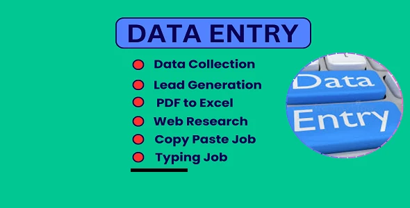 I will do data entry, web research, copy paste and typing