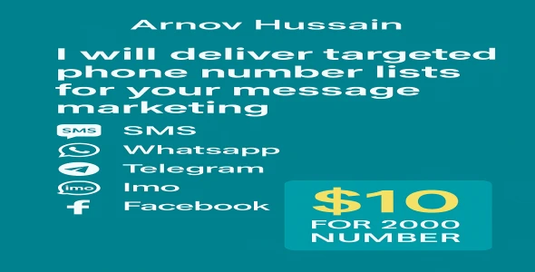 I will deliver targeted phone number lists for your message marketing