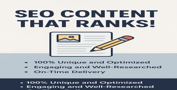 "I will write 100% unique and SEO optimized content for your blog or website"