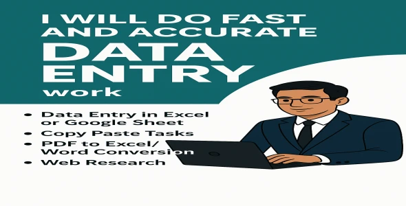 I will do accurate and fast data entry in Excel, PDF, and Google Sheets