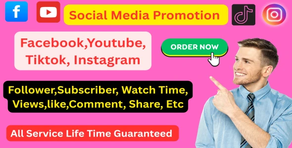 I will promote your social media with real likes, followers, and engagement