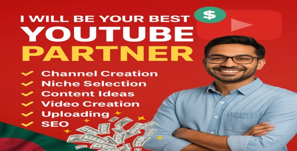 I will be your best YouTube partner – Channel Creation, Niche Selection, Content Ideas, SEO & More