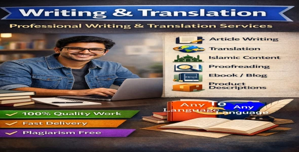 I will do professional article writing and content writing(I will do English writing and basic translation manually)