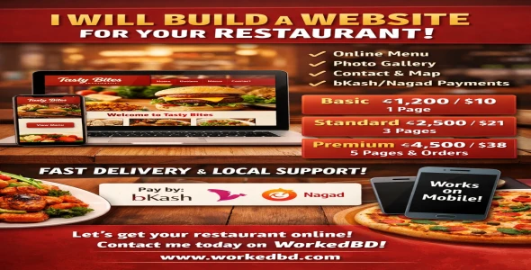 I will build a simple fast website for your restaurant (menu, contact, gallery)