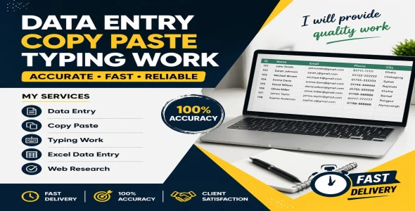 I will do data entry copy paste and typing work