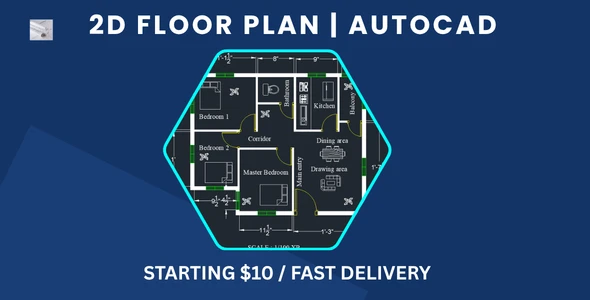 I will draw professional 2D floor plan in AutoCAD from PDF.